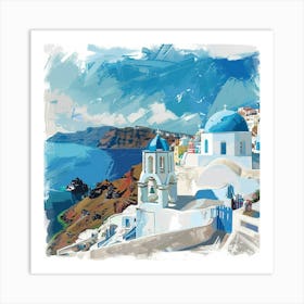 Oia Island Mediteranean Art Print