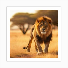 Lion In The Grass Art Print