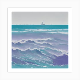 Sailboat In The Ocean Art Print