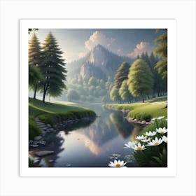 River In The Forest 1 Art Print