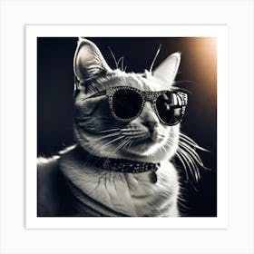 Cat In Sunglasses 12 Art Print