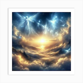 Angels In The Clouds 1 Art Print