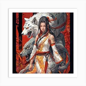 Wolf's Asian Beauty Art Print