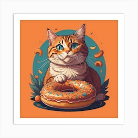 Donut Cat Art Print