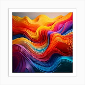 Firefly Flowing Signal Colors In A Vibrant 3d Abstract Design 67106 Art Print