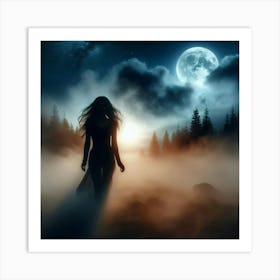 Ethereal Woman In The Forest Art Print