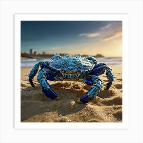 Blue Crab On The Beach 4 Art Print