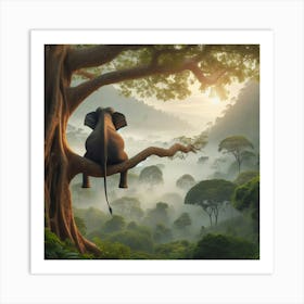 Elephant In The Forest 2 Art Print