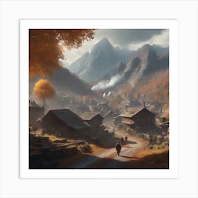 Village In Autumn 4 Art Print