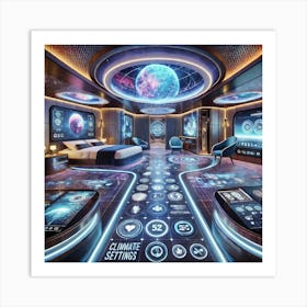 A Luxurious Futuristic Suite With Advanced Ameniti Art Print