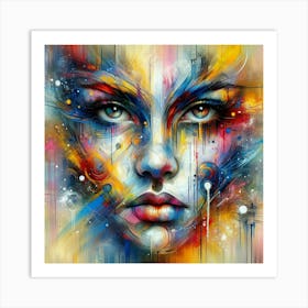 Abstract portrait of a face Art Print