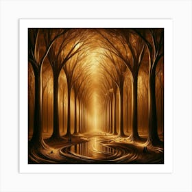 Golden Forest 16 Art Print