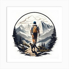 Man Hiking Art Print