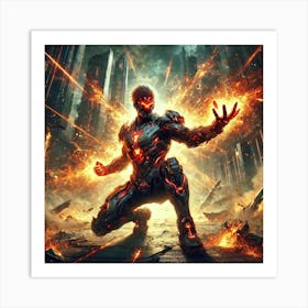 A Dynamic Sci Fi Action Scene Featuring Icarion So Art Print