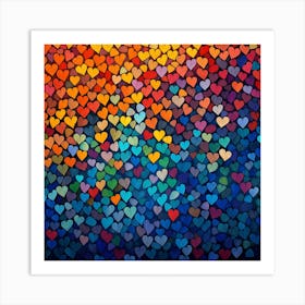 Colorful Hearts Background 2 Art Print