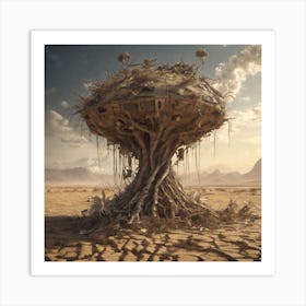 Tree House In The Desert Art Print