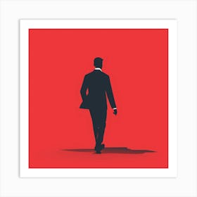 Silhouette Of A Man Walking Art Print