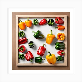 Peppers In A Frame 34 Art Print