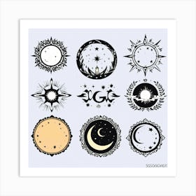 Moon And Stars 5 Art Print