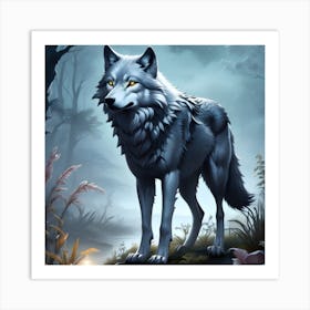 Wolf In The Woods Art Print