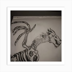 Dragon Skelton Art Print