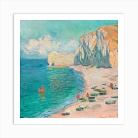 The Beach and the Falaise d'Amont by Claude Monet (1885) Art Print