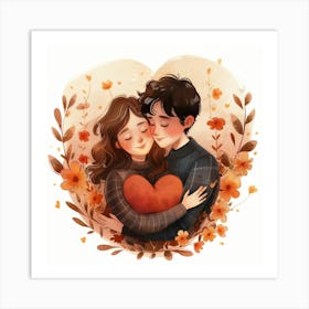 Couple Hugging 1 Art Print