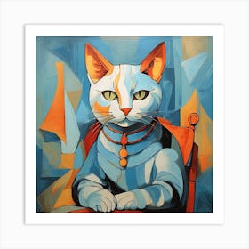 Cat In Picasso Style Art Print