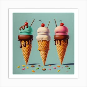 Ice Cream Cones Art Print