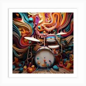 3d Drum Kit Art Print