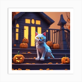 Halloween Cat 21 Art Print