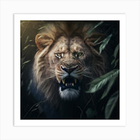 Lion In The Forest 2 Art Print