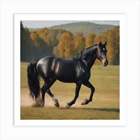 Beautiful Horse Galloping Art Print