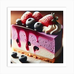 Blueberry Cheesecake Art Print