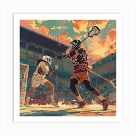 Lacrosse Player In Action 1 Art Print