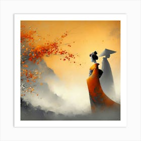 Geisha Creative Illustration Artwork 50 Art Print