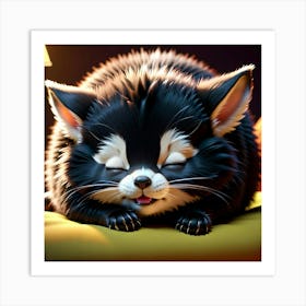 CUTE CRITTER SLEEPING Art Print