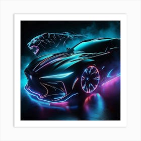 Neon Car Art Print