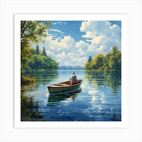 Man In A Boat 6 Art Print