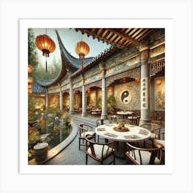 A Picturesque Taoist Temple Fused With Greek Archi 1024x1024 Art Print