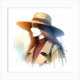 Girl In A Hat 3 Art Print