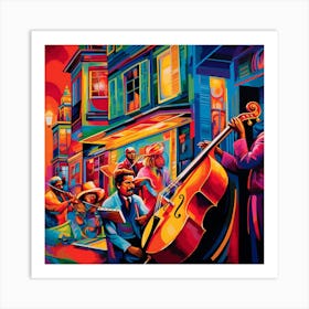 Jazz Musicians On The Street Art Print