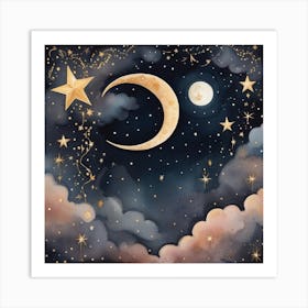 Dreamy Night Sky Mural Art Print