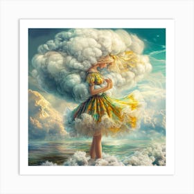 Girl With A Cloud Art Print