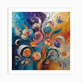 Abstract Floral Painting Art Print