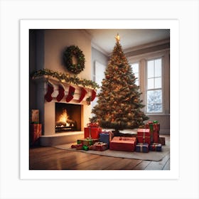 Christmas Tree In The Living Room 94 Art Print