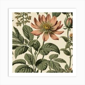 Botanical Floral Pattern Art Print