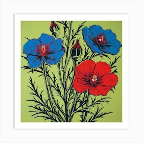 Love In A Mist Nigella 3 Pop Art Illustration Square Art Print