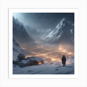 City In The Snow Art Print