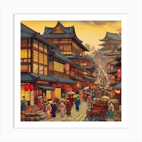 Asian Street Scene 1 Art Print